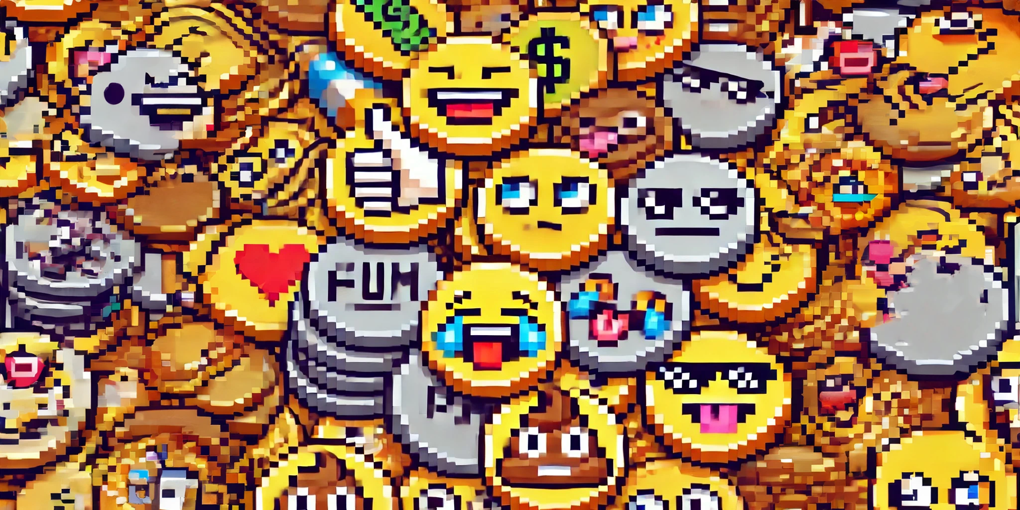 Pile of memecoins illustration